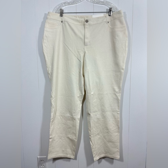NWT Est 1946 Plus Sz 22W Off White Sportswear Pants sits below natural waist - Picture 1 of 9